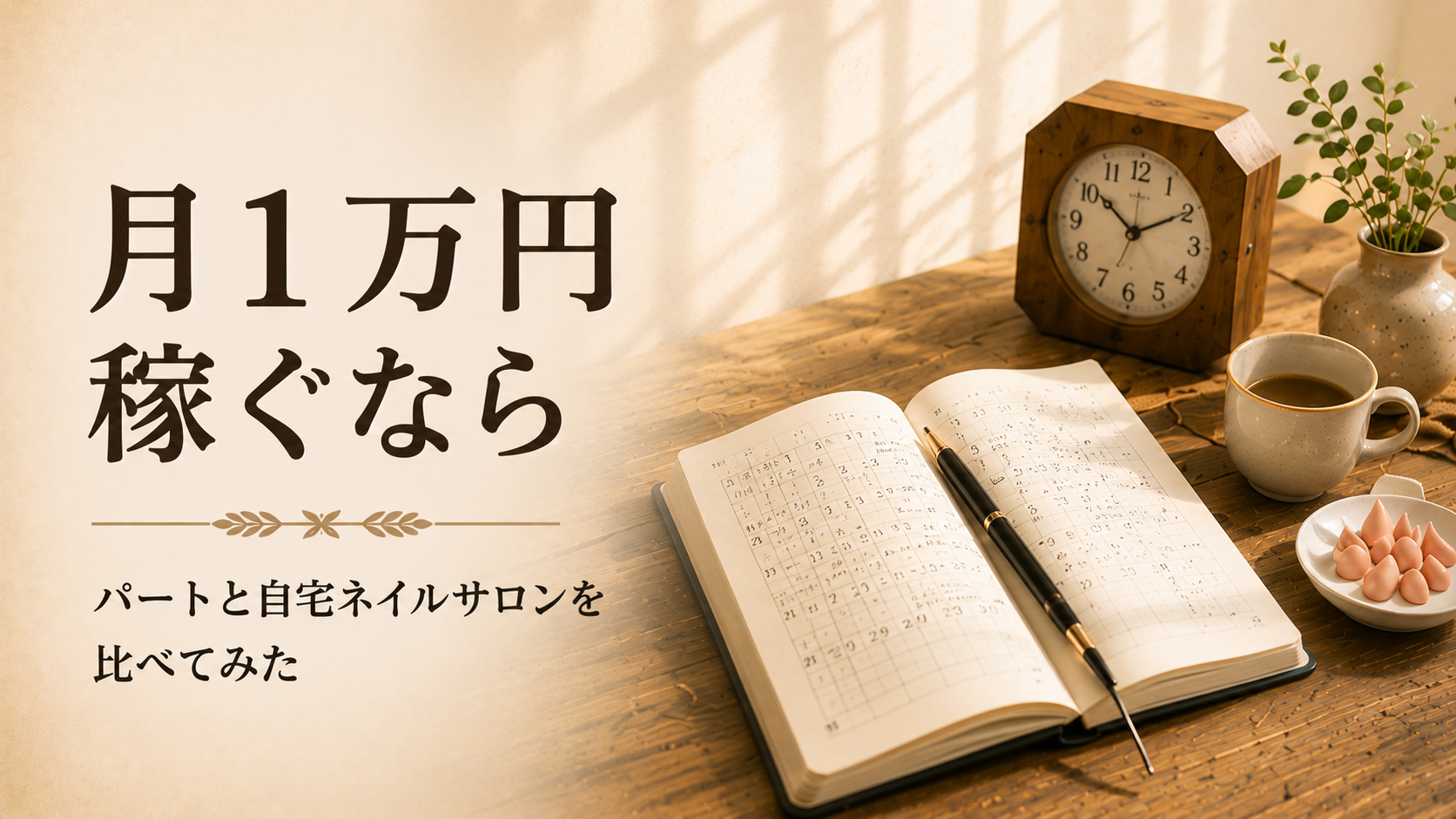 月1万円稼ぐなら、パートと自宅ネイルサロンを比べてみた
